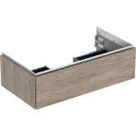 Mueble bajo Geberit ONE para lavabo, con un cajón: Ancho de lavabo=90cm, Nogal hickory / Melamina estructura madera